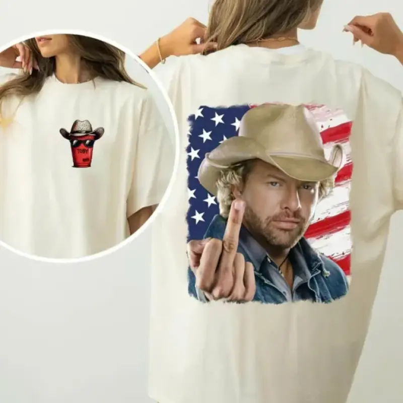 Toby Keiith Finger 2 sides Tshirt, Country Music Shirt, In memory of Toby Keeith, 4th of July Sweatshirt Hoodie