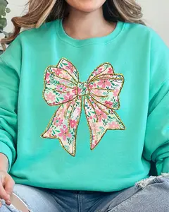 Preppy Blossom Bow Unisex NuBlend Crew Sweatshirt CHRISTMAS 2024