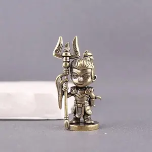 Pure Brass Debang Grassland Three Brothers Zhao Xian Vintage Desktop Craft, Collectible Copper Figurine, Home Decor, Living Room or Bedroom Display