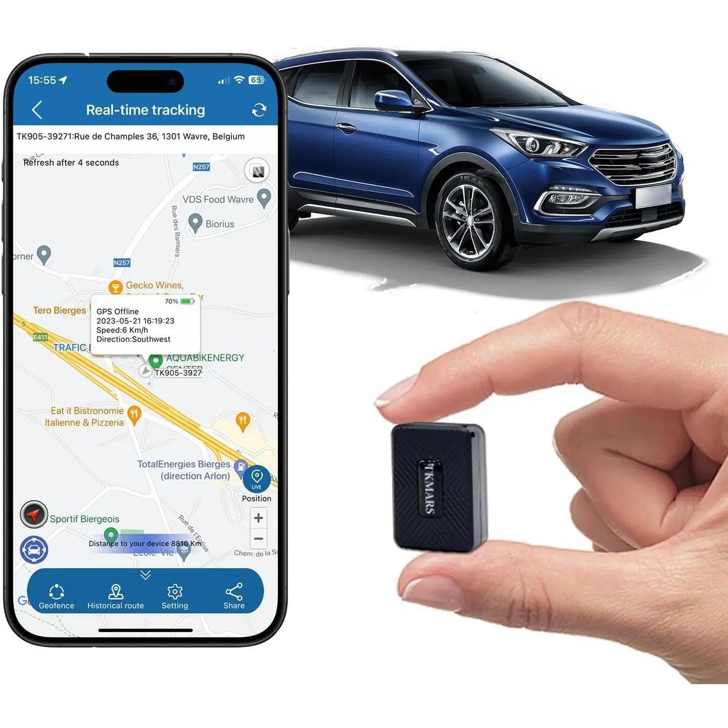 Gps tracker for vehicles portable hidden mini magnetic gps tracker 4g lte car gps tracking device realtime gsmgps dualmode precise positioning tracker gps tk913