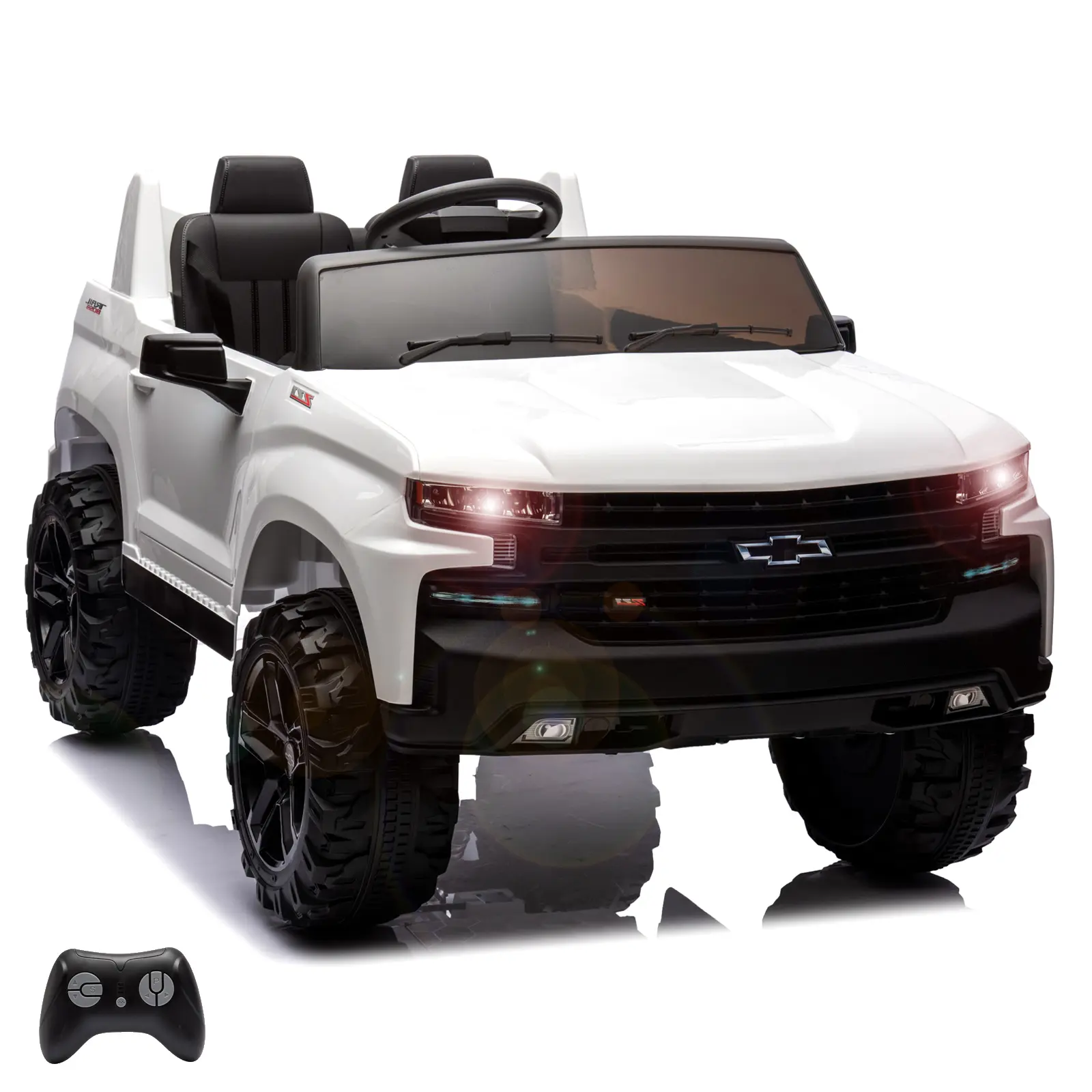 Garvee Licensed Chevrolet Silverado Kids Electric Vehicle | 24V 2-Seater Ride-On Toy with Remote Control | LED Lights, MP3, and Bluetooth | For Boys and Girls | Black