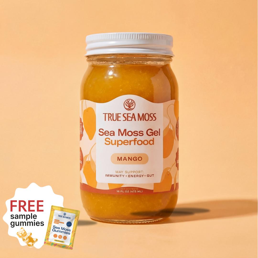 True Sea Moss Mango Irish Sea Moss Gel – Rich in Essential Minerals & Vitamins – supports overall vitality