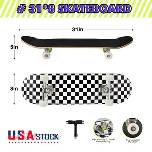 Wooden Kids Girl Custom Wheels Longboard Skateboard 31”Complete Skate Board