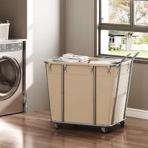 Laundry Sorter, 313L Large Laundry Basket, Rolling Hamper, Minimalist Laundry Organizer on Wheels, for Laundry Room, Bedroom, Guest Room, Beige TXY09WM