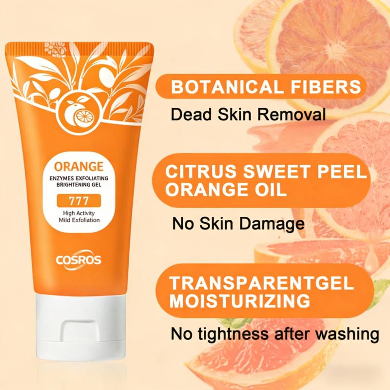 Orange Exfoliating Gel, Moisturizer Face Body Scrub Gel,Deep Cleansing Moisturizing Facial Exfoliator,Natural Orange Peeling Gel Face Scrub，Halloween gift Exfoliating Facial Scrub