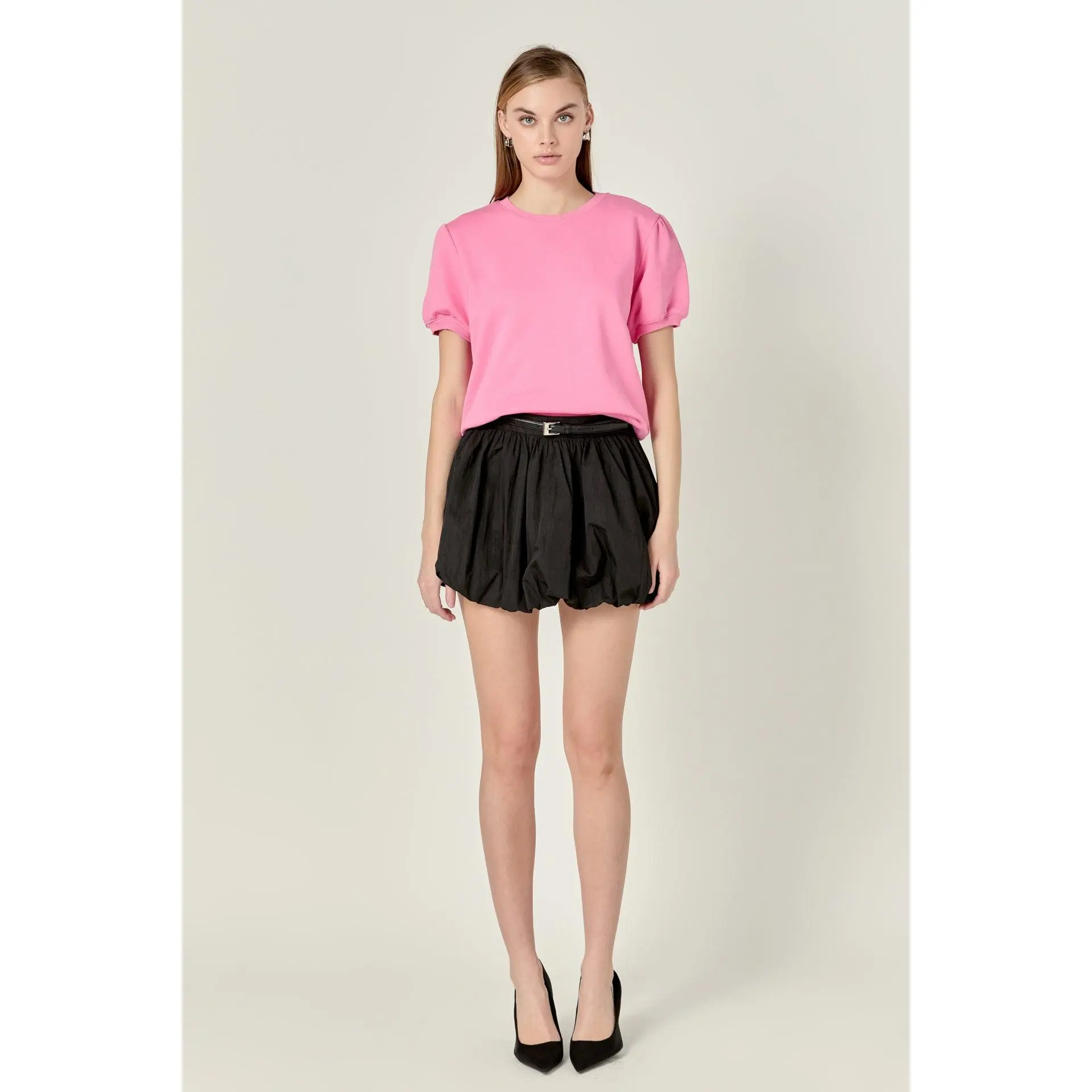 French Terry Puff Sleeve Sweatshirt