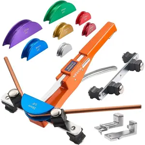 VEVOR Tubing Bender Kit, 1/4 to 7/8 Inch, Compact Ratcheting Tube Pipe Bender, Forward/Reverse Hand Bending Tool, with 7 Aluminium Alloy Dies, for Copper HVAC Air Conditioning Refrigeration RepairVEVOR Super Brand Day