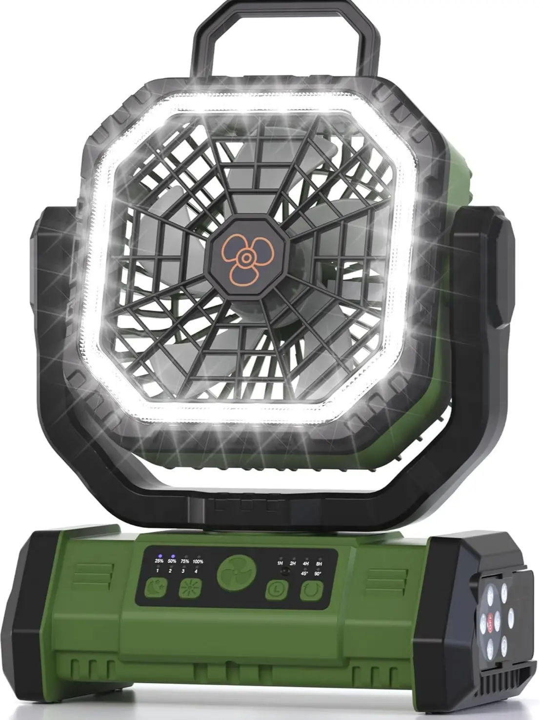 Portable Camping Fan - 30000mAh Cordless Battery Powered Fan with LED Lantern | 3 in 1 Outdoor Fan with 4 Speeds, Battery Operated Fan for Outdoor Work, Hiking, Travel, Barbecue, Fishing