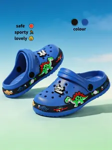 Boys Cartoon Anti-Slip Sandals with Decorations, Lightweight Design Skateboard Shoes, Beach Shoes, Comfortable and Durable Footwear
