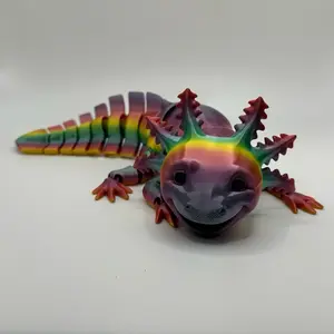 Jumbo Flexi Axolotl – 3D Printed Articulated Salamander Figurine, Home or Desk Decor