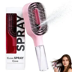 2-in-1 Spray Hair Brush, Detangling Brush with Built-in Water Mist, Portable Wet/Dry Styling Tool for Frizz-Free Smooth Hair, On-the-Go Quick Refresh for Women & Girls