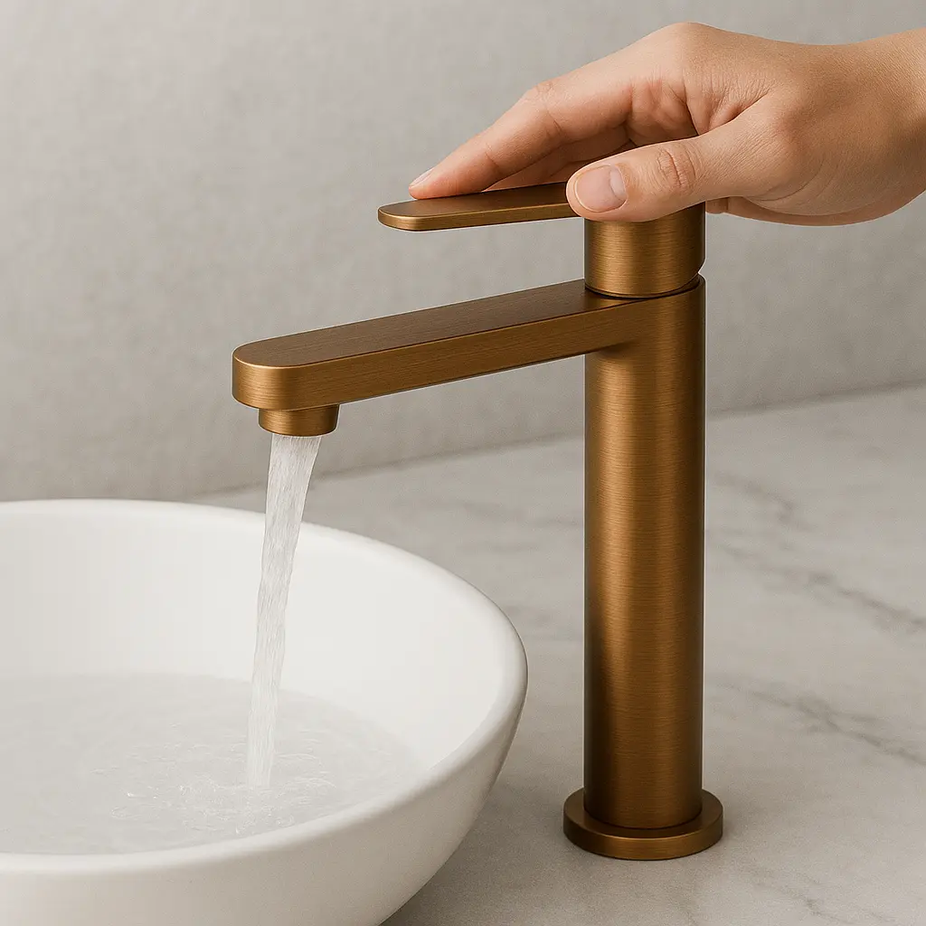 Venda Brushed Copper Vessel Bathroom Faucet – Deck Mount, 1.2 GPM, CLP16 Certified, Lifetime Warranty