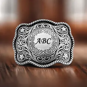 Personalized Western Cowboy Belt Buckle, Monogram letter BELT BUCKLE for Man Woman, Custom Monogram Belt Buckle for him/her, Groomsman, Cowboy, Meaningful Gifts