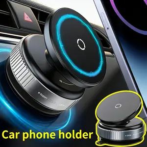 Magnetic Car Phone Holder, 360° Rotation, Vacuum Suction Cup Design, Abs Material, Multi-Angle Adjustment, Universal Fit for All Smartphones, Car Phone Mount