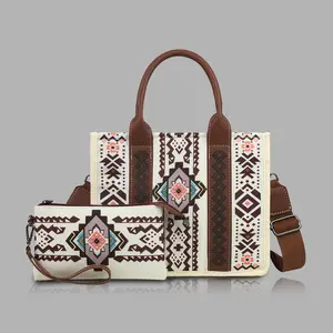 Bohemian Style Women's Handbag Set, Lightweight Travel Daily Office Clutch Bag for Adjustable Shoulder Strap and Zipper Clutch, Casual Multifunctional Handbag Versatile Bag