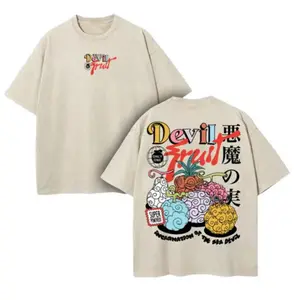 Devil Fruit One Piece, Vintage Manga Graphic Shirt, Oversized Streetwear