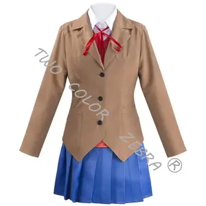 Doki Doki Literatur club Rollenspiel Kostüm Set Schuluniform Mädchen JK Uniform Halloween Pａｒｔｙ Cosplay Costume