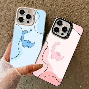 pink and blue dinosaur Phone Cases ffor iPhone 17 Pro Max Phone Case 17 Air 16 E 15 Plus 14 13 12 11 X XS XR 7 8 Plus Samsung Galaxy S21 22 23 24 25 ULTRA FE Plus Protective Case - Shockproof Cover, Couple Gift, BFF Gifts