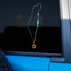 30x9cm Vinyl Decal  Israel Map Necklace Car Sticker Waterproof Auto Decors on Truck Bumper Rear Window