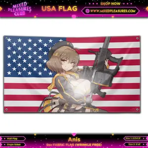 Nikke Anis USA Fabric Wall Flag - Original Design with High-Quality Fabric and Versatile Use Tapestry Room Decor Home Decor Supplies