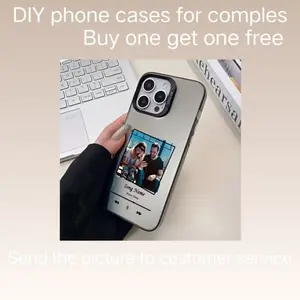 Custom Color Silver Music Player Phone Case with Photos, Compatible with iPhone 12–17, Exclusive Gift for Couples, Drop-Resistant Lightweight Protective Case