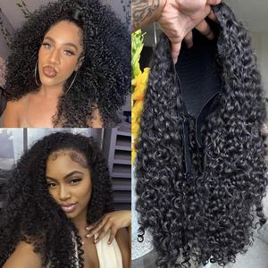 [3 in 1 Half Wig] Bling Hair Half Wig Human Hair 180% Density Glueless Wigs Human Hair Curly 3 In 1 Half Wigs for Black Women Drawstring Seamless Flip Wig Beginner Friendly #SummerVibes
