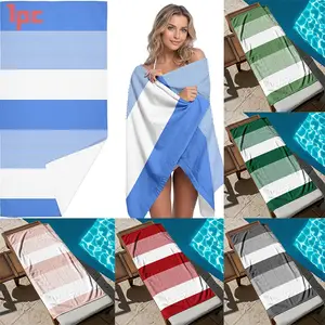 1pc Extra Large Striped Beach Towel, Quick-Dry Microfiber, Travel Towels, Ideal for Beach, Pool, Yoga, Travel, Perfect Gift for Birthday, Mother's Day