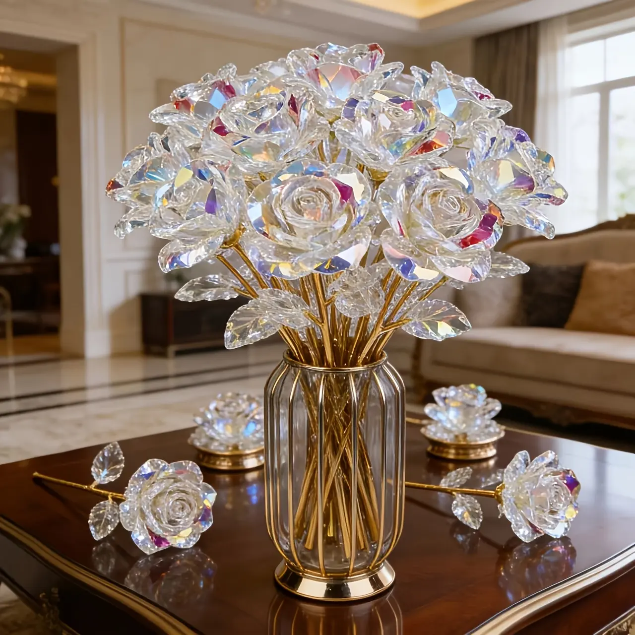 Pack of 20 Sparkling Eternal Crystal Roses — lifelike artificial crystal rose bouquets. Perfect for weddings, Mother’s Day, Easter, anniversaries, Valentine’s, birthdays, Thanksgiving. Maintenance-free with elegant premium charm. Ideal for holiday decor
