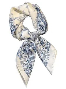 Women's Ditsy Floral Print Square Scarf, Silk Feeling Scarf, Soft Comfortable Silk Head Scarf for Sleeping & Hair Wrapping, Fashion Hair Accessories for Women & Girls