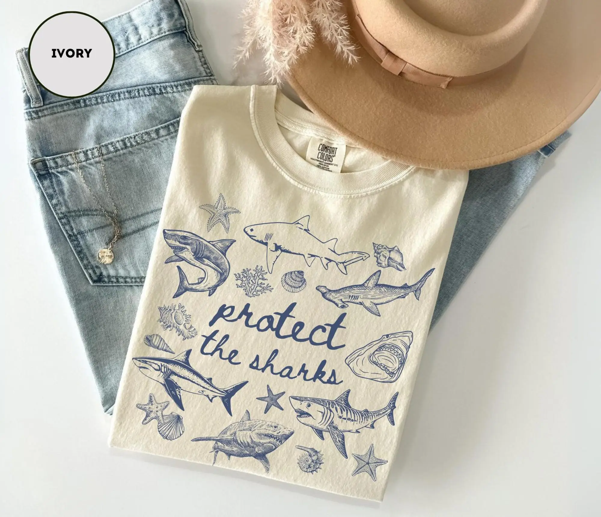 Protect The Sharks Shirt Comfort Colors Gift For Shark Lover Shirt Ocean Conservation Shirt White Shark Shirt Eras Tour Shark Shirt