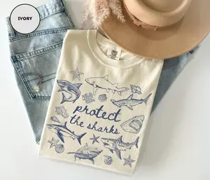 Protect The Sharks Shirt Comfort Colors Gift For Shark Lover Shirt Ocean Conservation Shirt White Shark Shirt Eras Tour Shark Shirt