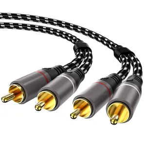HIFI Stereo RCA Cable 2RCA to RCA Audio Cable Male To Male Aux Cables for Home Theater HDTV DVD Loudspeaker Box Power Amplifier
