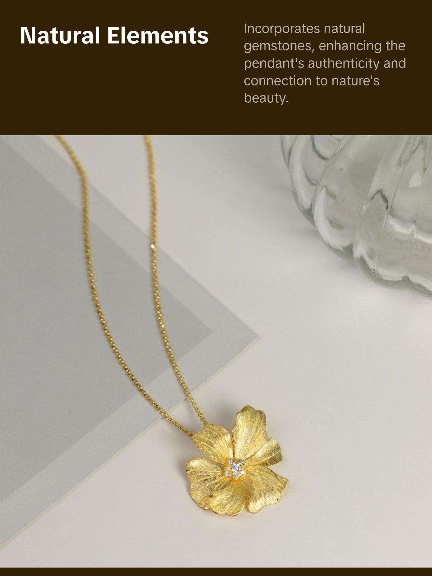 Peony Flower 925 Silver Necklace