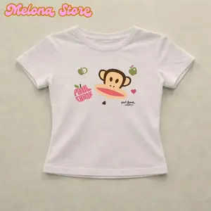 Lovely Paul Frank Stay Sweet Graphic Baby Tee, Trendy Girly Baby Tee