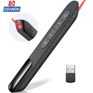 ESYWEN 2.4G Wireless Presenter With Red Laser Pointers Remote Control RF USB Presentation Remote Clicker For PPT Powerpoint Projector