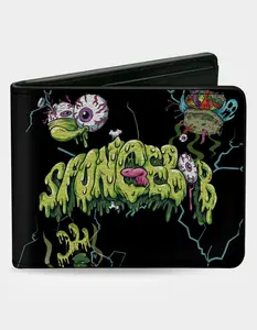 BUCKLE-DOWN x SpongeBob SquarePants Halloween Slime Icons Bifold Wallet, Black Combo