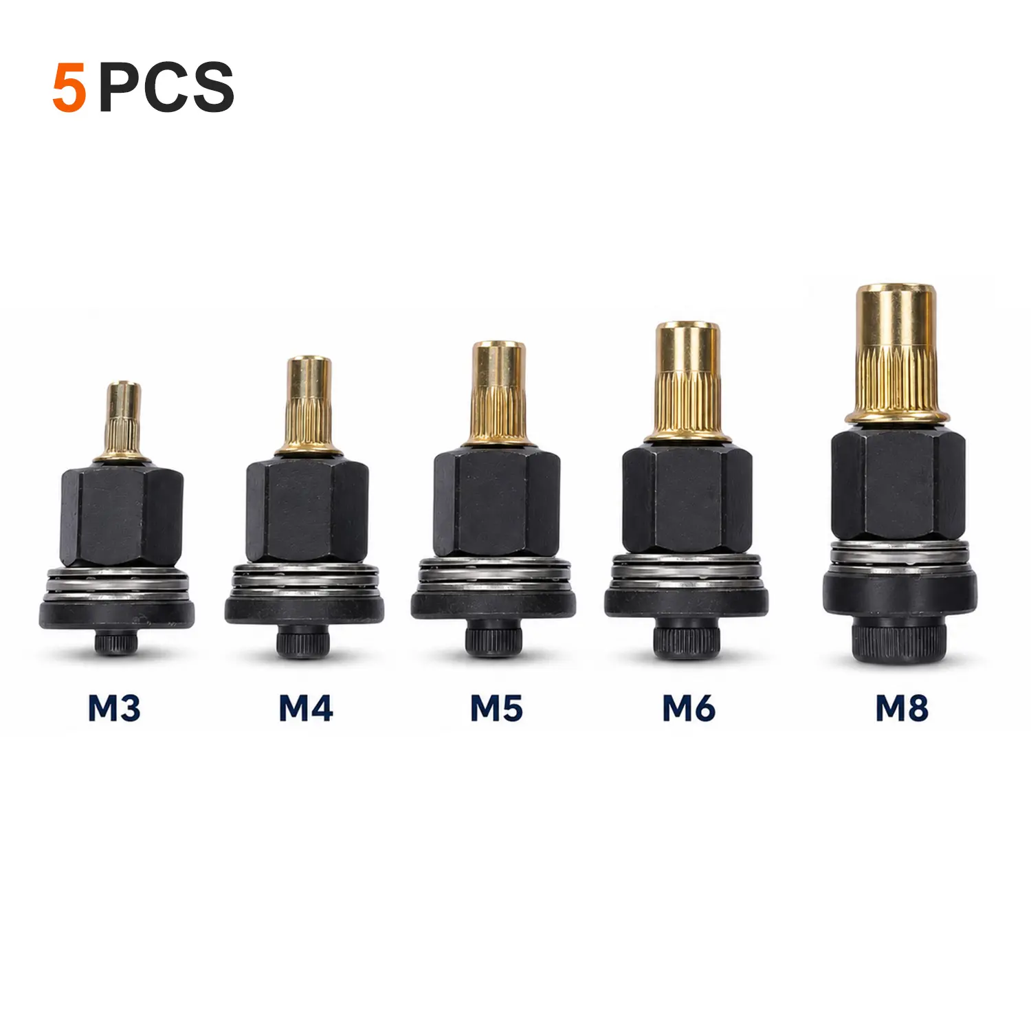 Head Rivet Nut Tool, M3 M4 M5 M6 M8 Rivnut Kit, Carbon Steel Rivnut Set, Threaded Rivet Nut Kit, Manual Riveter Rivnuts Tool Accessory for Automotive Repair Warehouses,fathersdaygift