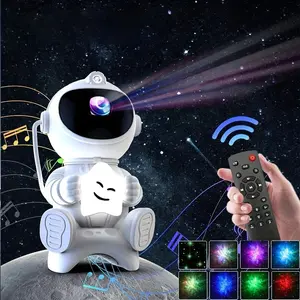 Bedroom Astronaut Galaxy Projector with Remote, Starry Night Light, Bluetooth-compatible Speaker, Kids Rocket Lamp, Ceiling Decor Gift, Bedroom Led Lights