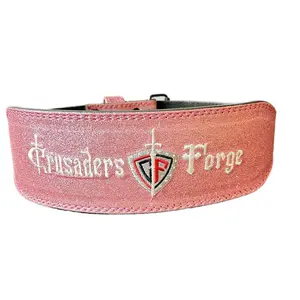 Pink And Red Sparkle Lifting Belt Double Prong Genuine Leather 5MM Gym Training Exercise Belt Pink or Red.