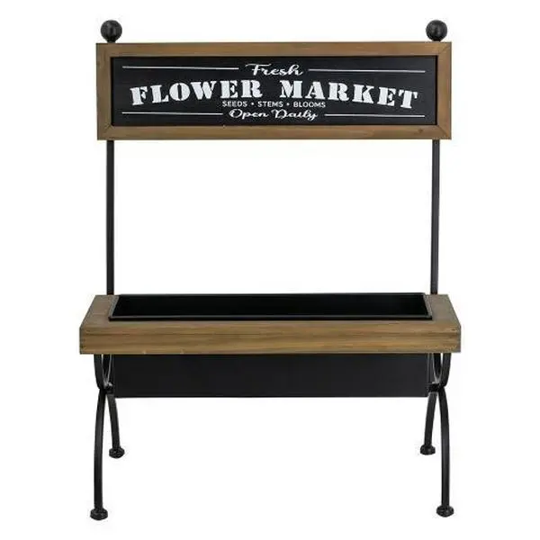 Cubed Wicker Planter with Inner Steel Frame, Brown, Indoor Floor Standing, Classic Style, Decorative Planter for Indoor Plants, Home Decor