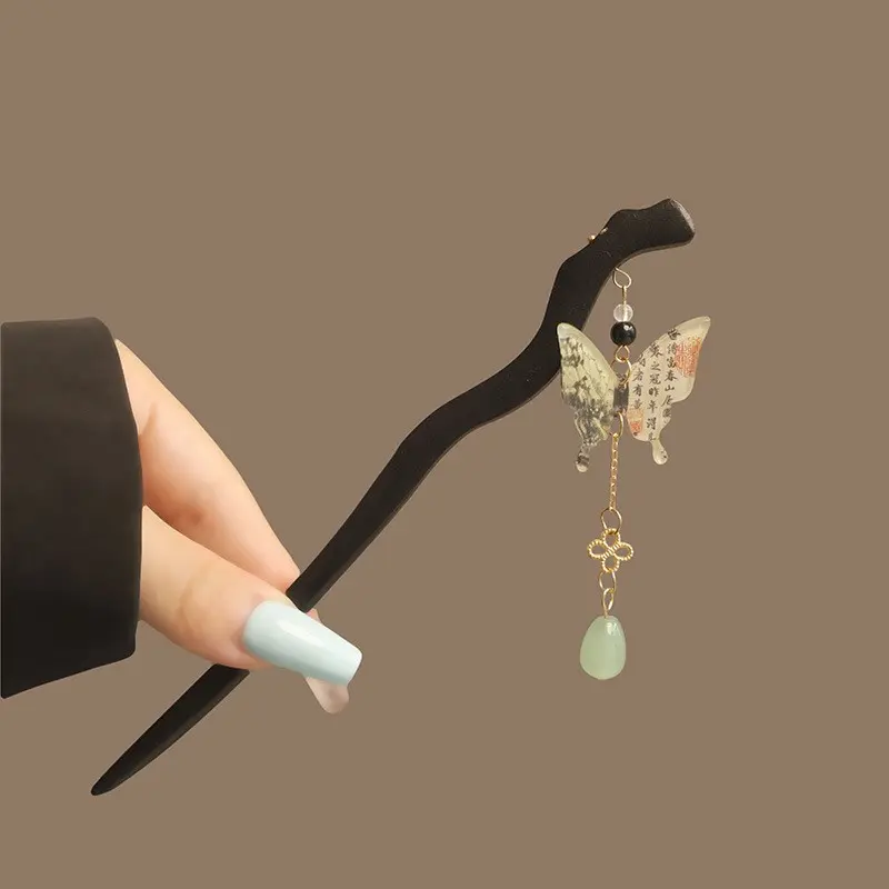 Green water drop tassel calligraphy bu
