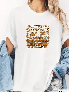 100% Cotton are You Fall-o-ween Direction Funny Sarcastic Quote Novelty T-Shirt summer tees women