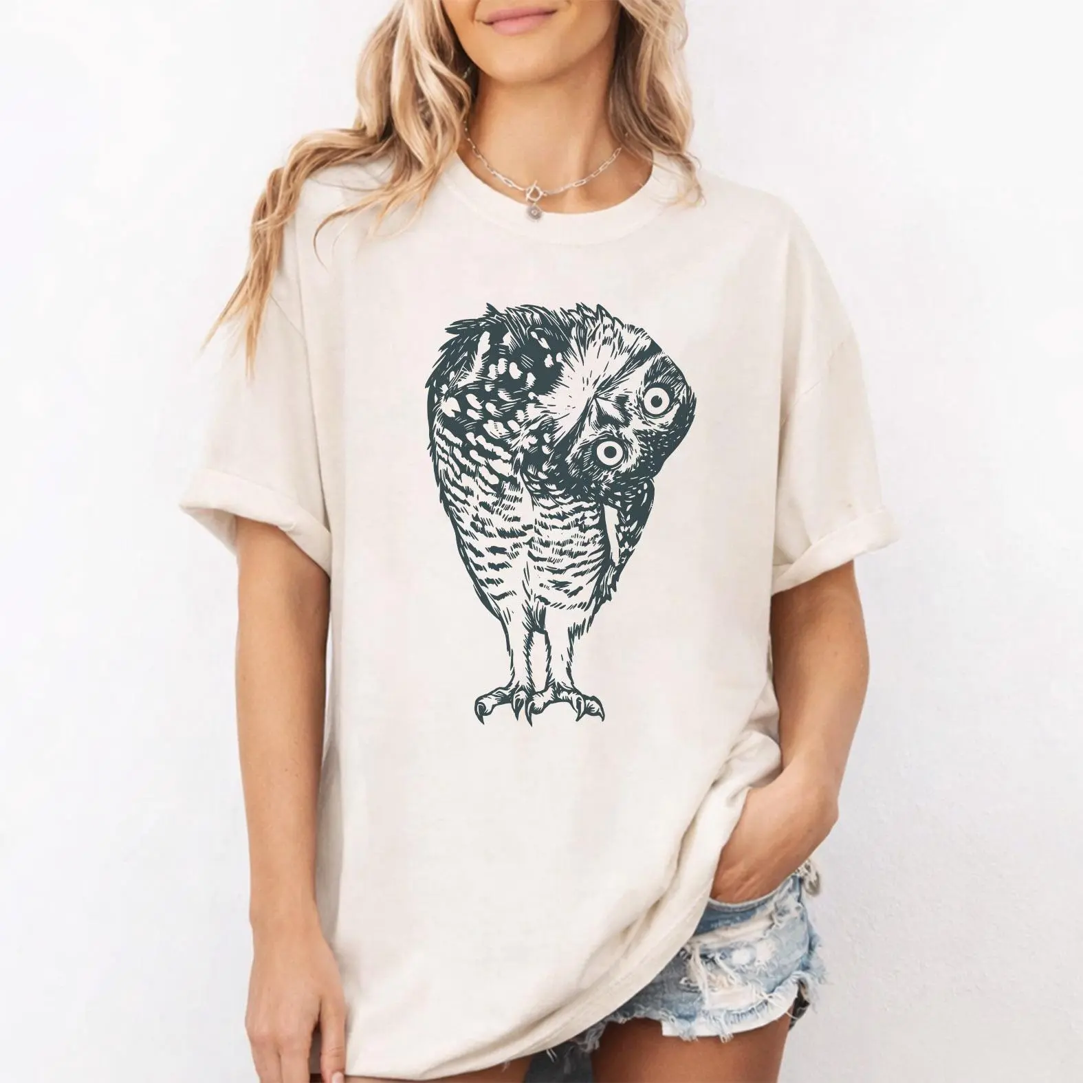 Comfort Colors Owl Shirt, Curious Owl Graphic Tee, Funny Bird Shirt, Gift for Owl Lovers
