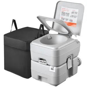VEVOR Portable Toilet, 5.3 Gallon Detachable Waste Tank, 120 Flushes, Camping Toilet for Adults, Outdoor Travel Potty with Level Indicator, Carry Bag, Suitable for RV Travel, Camping, Hiking, Boating