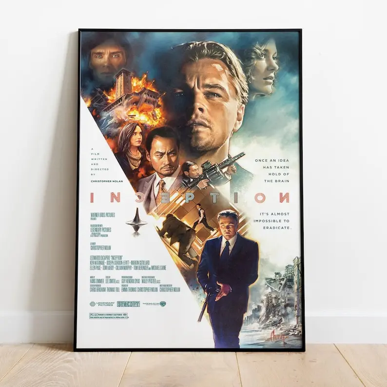 Inception Poster, Wall Art, Movie Print, Gift for Film Fans