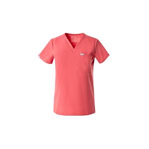 women's Pulmonary Pink Catarina Petite - One-Pocket Scrub Top