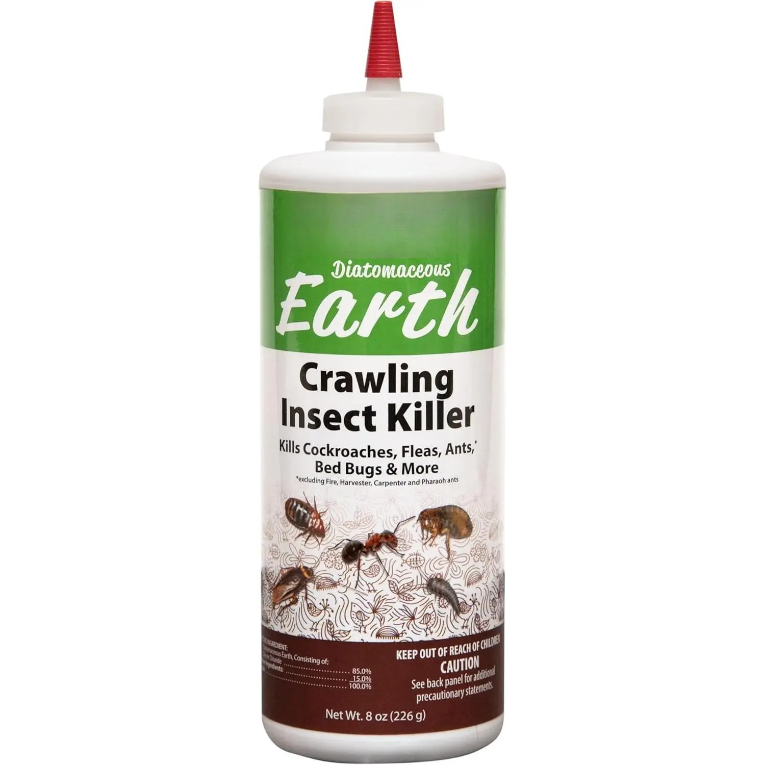 Diatomaceous Earth Crawling Insect Killer, 8oz for Roaches, Fleas, Ants, Bed Bugs, and More…