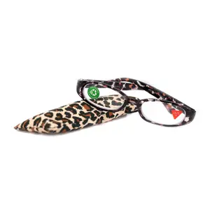 Isabella, (Premium) Reading Glasses, Fashion Reader (Leopard Brown) Print, Oval +4 +4.50 +5 High Magnification, NY Fifth Avenue (Wide Frame) Unisex Lightweight