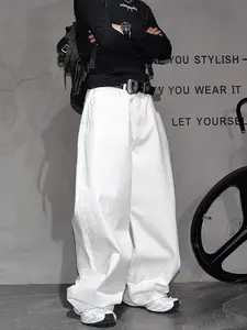 New Simple Solid Loose Men's Jeans Straight Trousers Streetwear Men Baggy Regular Fit Casual Denim Pants