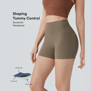 Halara UltraSculpt High Waisted Tummy Control Pocket Shaping Training Biker Shorts 3''